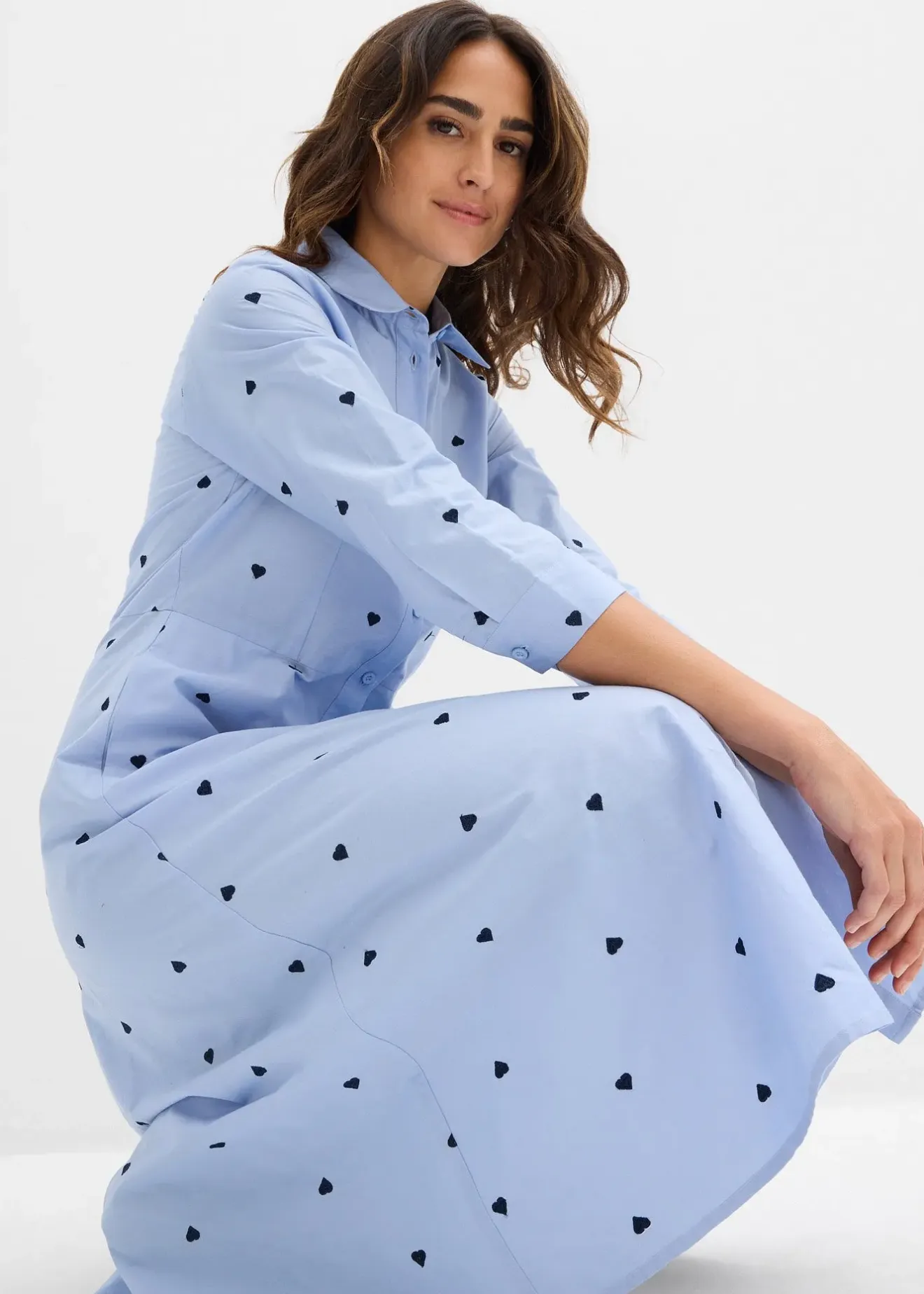 bonprix Robe-chemise 100% coton|Femme Tailles Petite