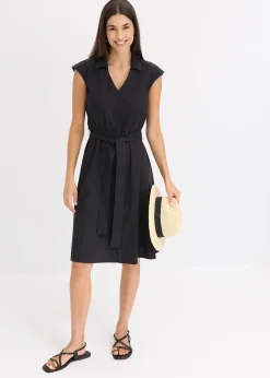 Femme bonprix Robes|Robe-chemise avec ceinture à nouer