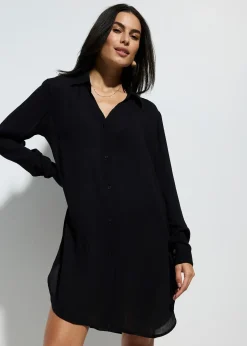 bonprix Robe-chemise de plage en viscose fluide|Femme Vêtements De Plage|Robes