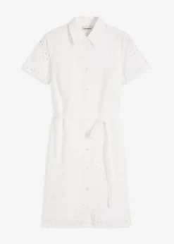 Femme bonprix Robes|Robe-chemise en broderie anglaise