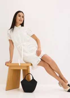 Femme bonprix Robes|Robe-chemise en broderie anglaise