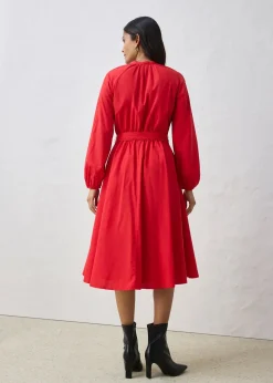 Femme bonprix Premium|Robes|Robe-chemise en coton et soie avec ceinture