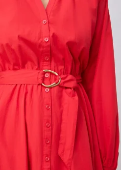 Femme bonprix Premium|Robes|Robe-chemise en coton et soie avec ceinture