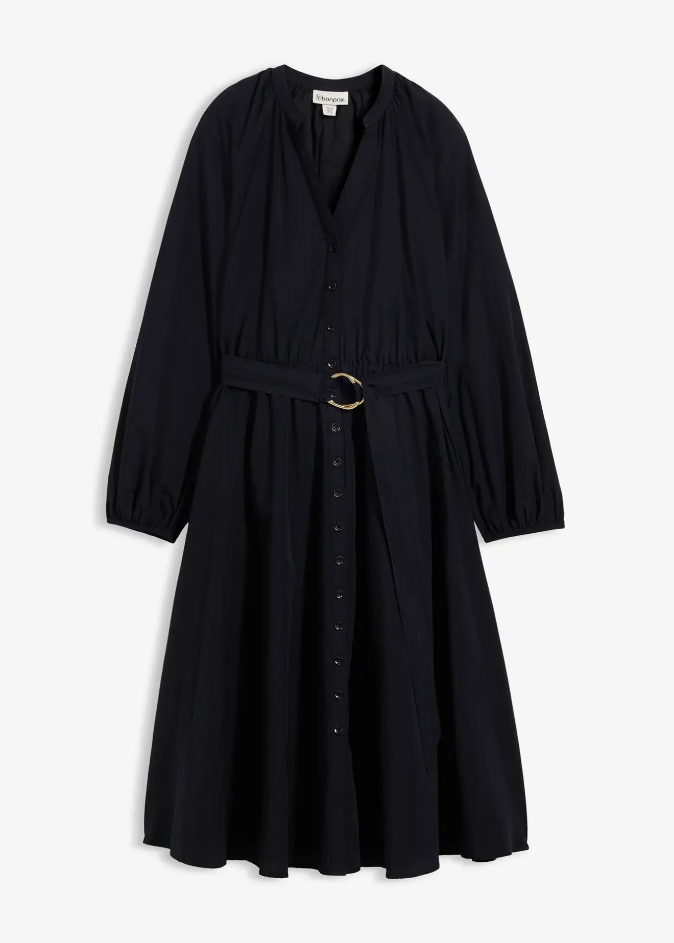 bonprix Robe-chemise en coton et soie avec ceinture|Femme Premium|Robes