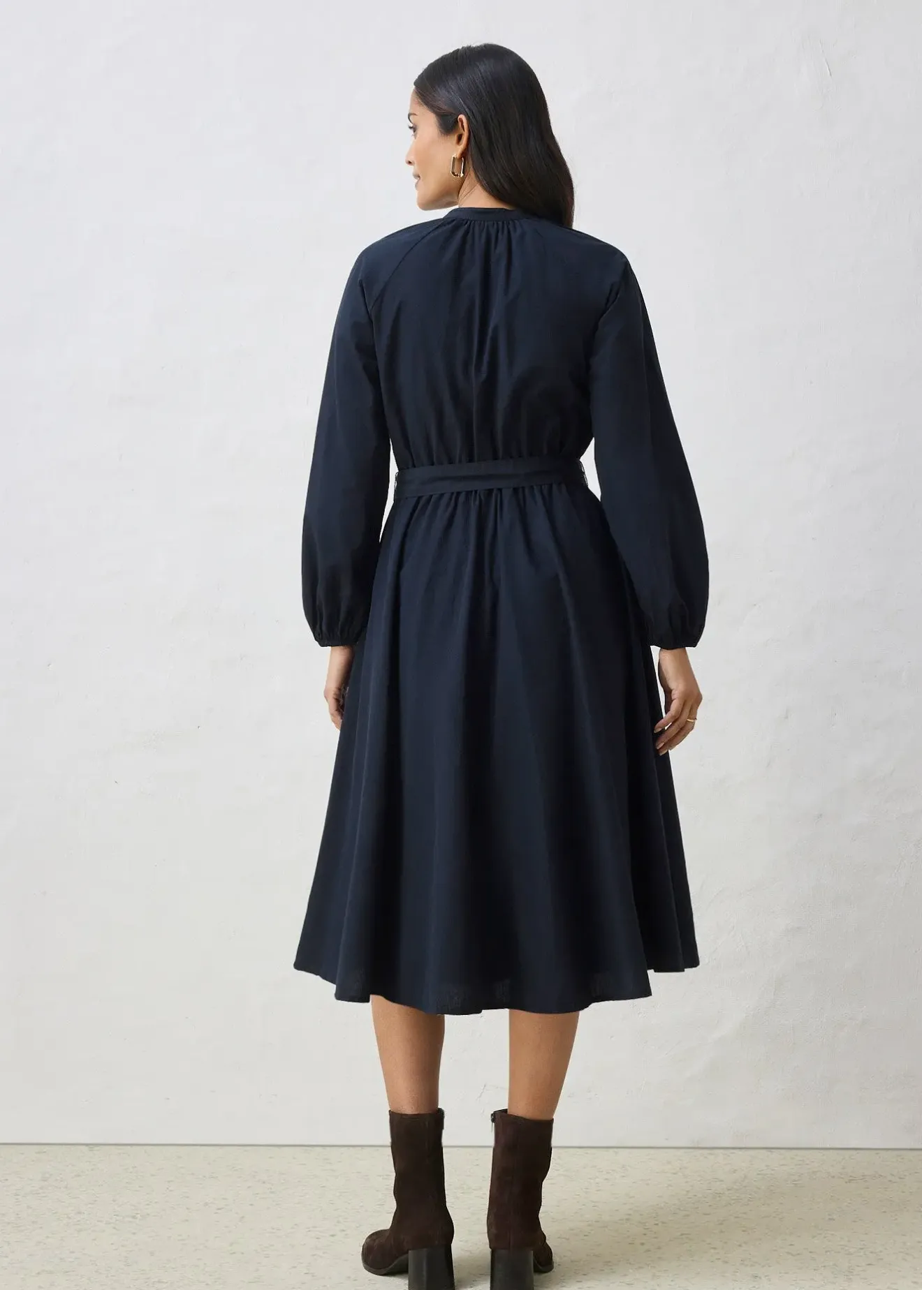 bonprix Robe-chemise en coton et soie avec ceinture|Femme Premium|Robes