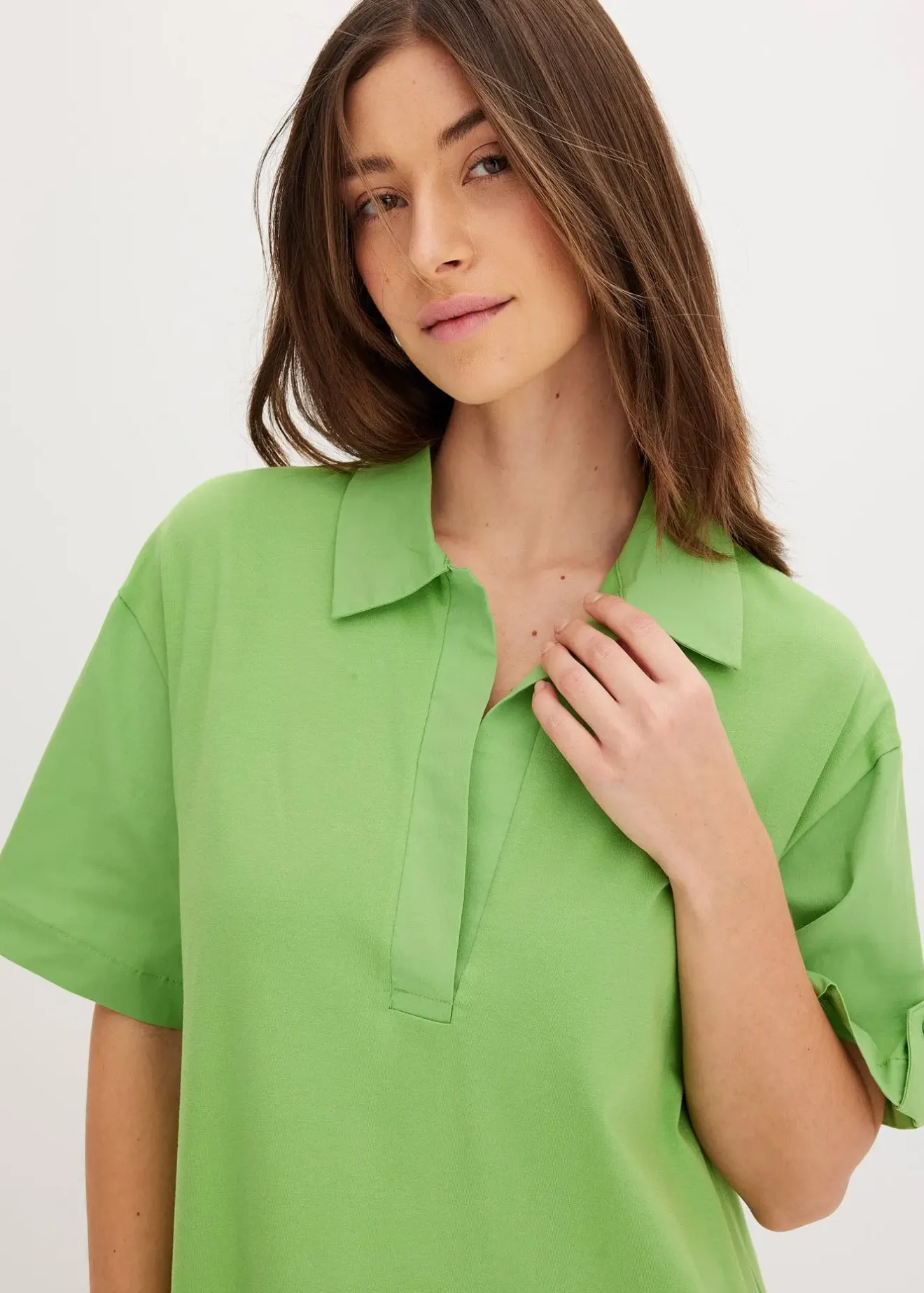 Femme bonprix Robes|Robe-chemise en coton extensible