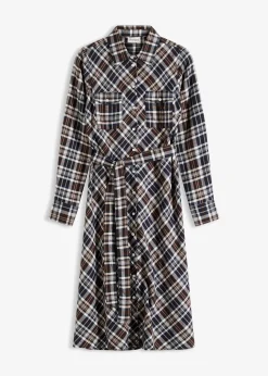 Femme bonprix Robes|Robe-chemise en flanelle douce