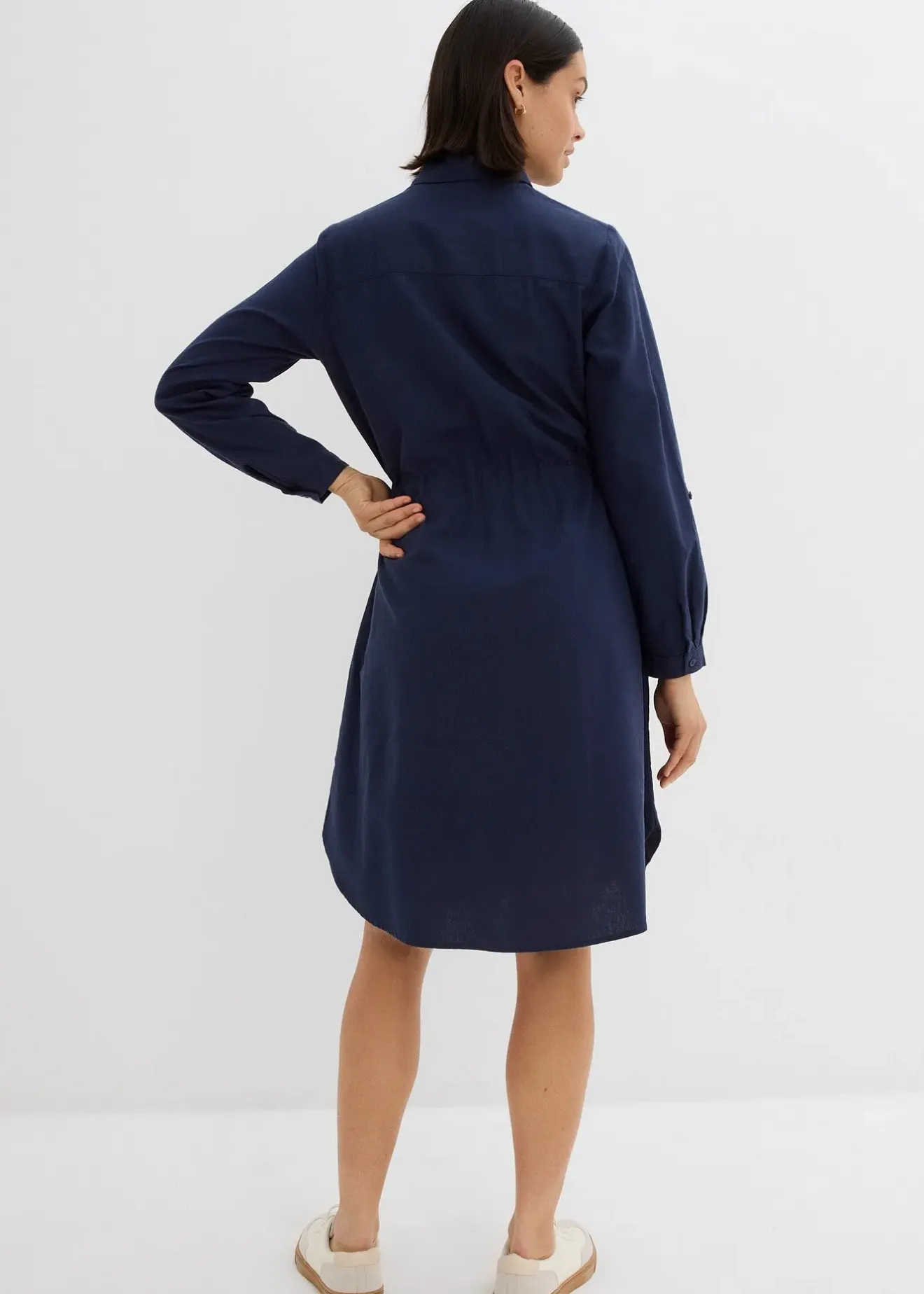 Femme bonprix Robes|Robe-chemise en lin et coton