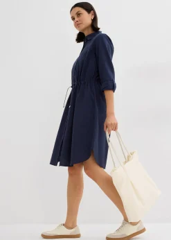 Femme bonprix Robes|Robe-chemise en lin et coton