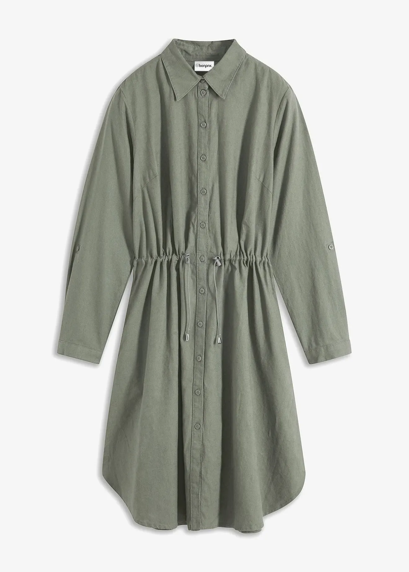 Femme bonprix Robes|Robe-chemise en lin et coton