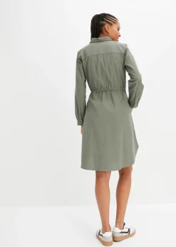 Femme bonprix Robes|Robe-chemise en lin et coton