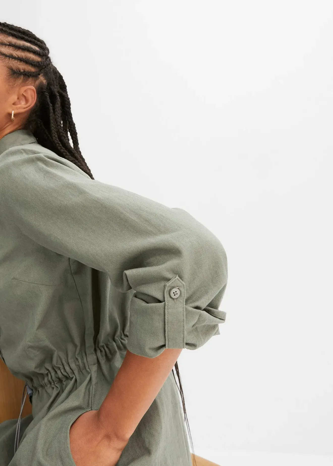 Femme bonprix Robes|Robe-chemise en lin et coton