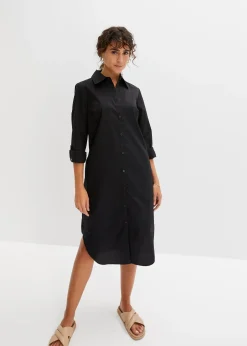 Femme bonprix Robes|Robe-chemise en popeline de coton