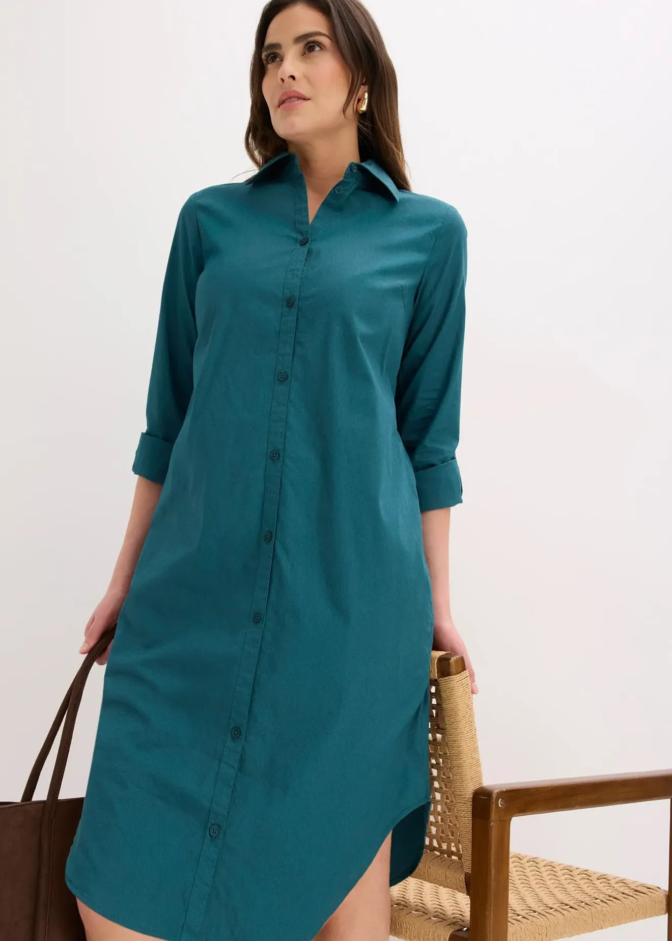 bonprix Robe-chemise en popeline de coton|Femme Robes