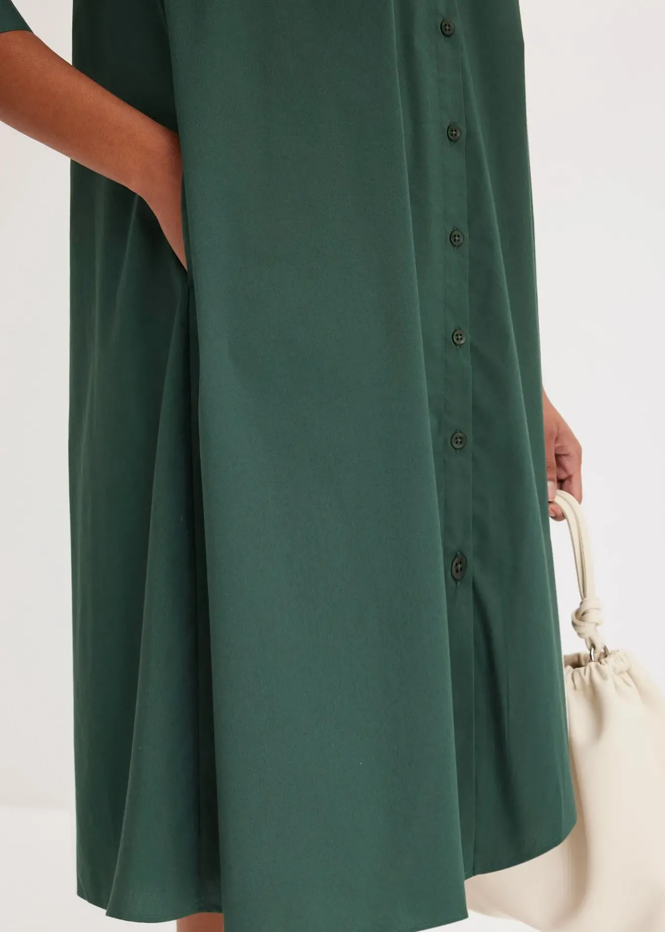 Femme bonprix Robes|Robe-chemise en popeline solide