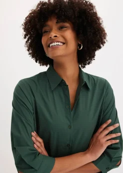 Femme bonprix Robes|Robe-chemise en popeline solide