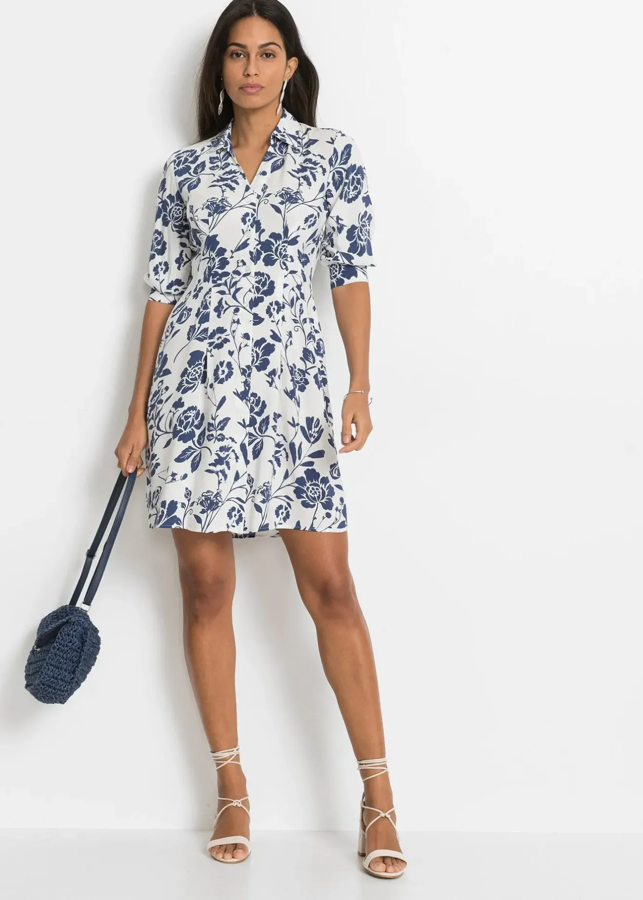 Femme bonprix Robes|Robe-chemise en viscose fluide