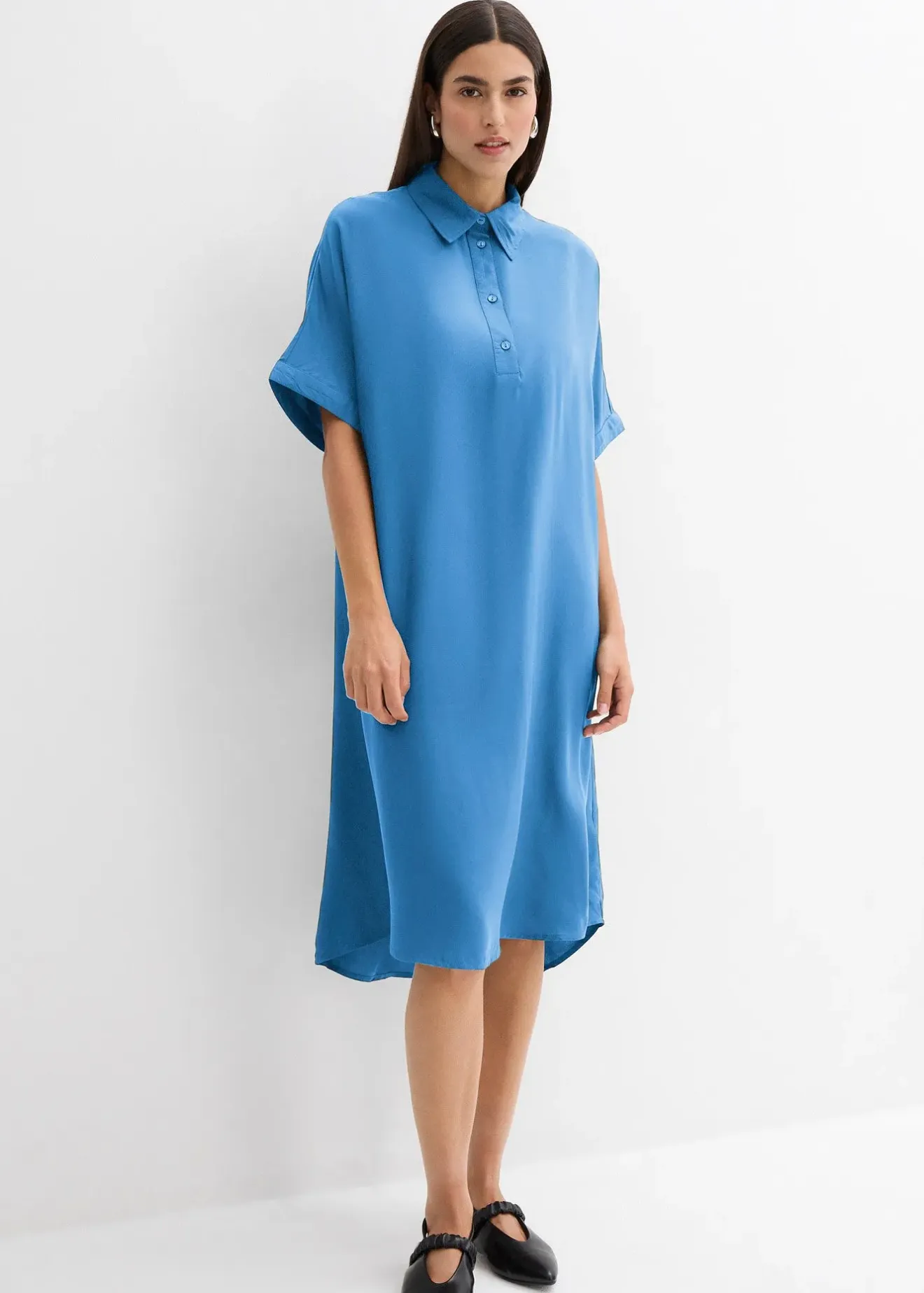 bonprix Robe-chemise fluide en viscose fine|Femme Robes
