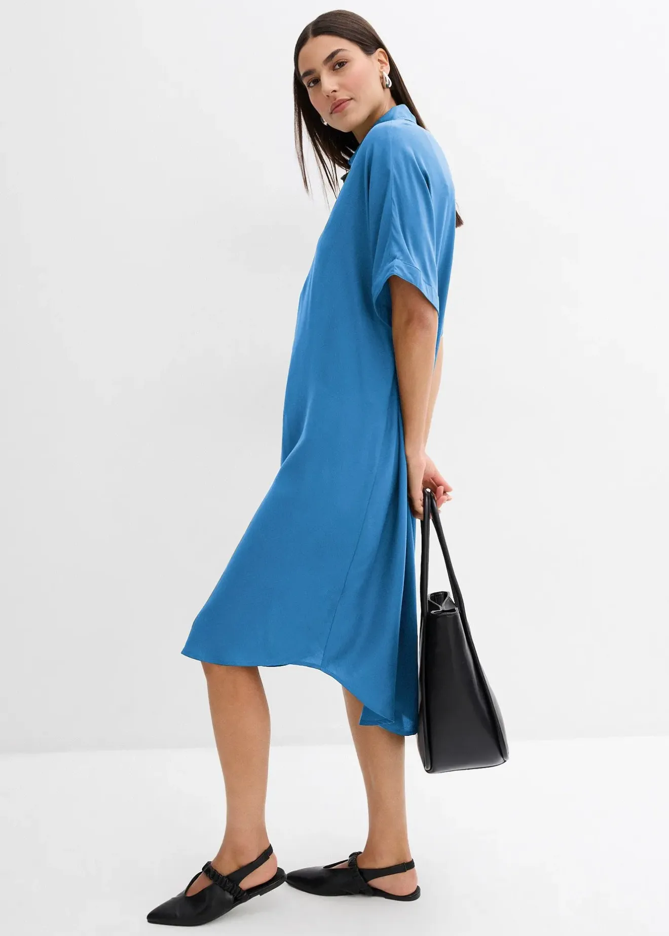 bonprix Robe-chemise fluide en viscose fine|Femme Robes