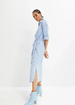 Femme bonprix Robes|Robe-chemise rayée avec ceinture à nouer