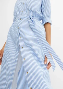 Femme bonprix Robes|Robe-chemise rayée avec ceinture à nouer
