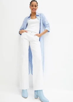 Femme bonprix Robes|Robe-chemise rayée avec ceinture à nouer