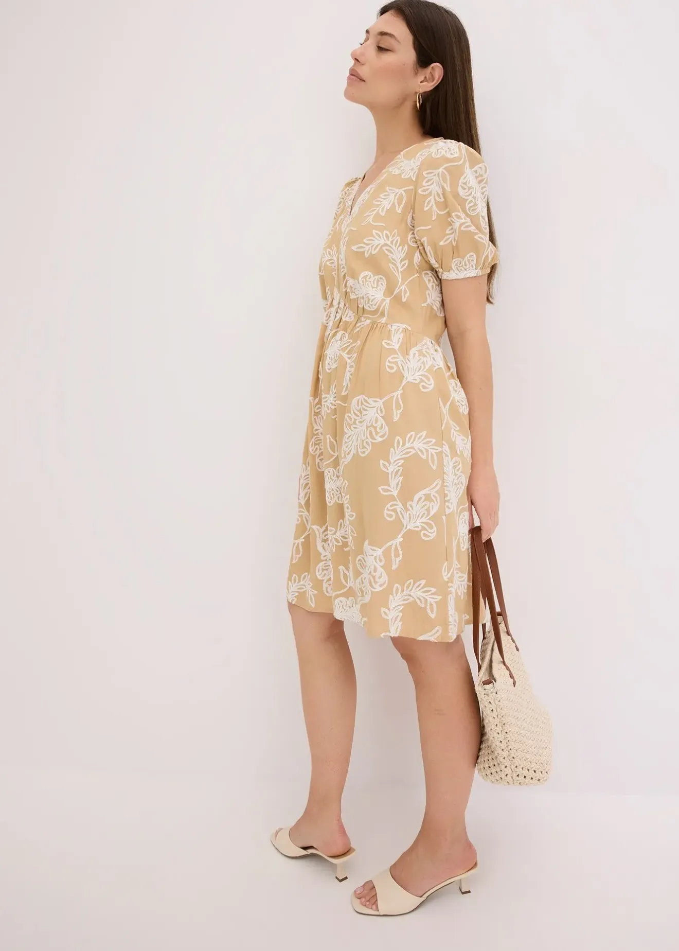 Femme bonprix Robes|Robe-tunique brodée en viscose fluide