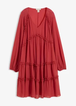 bonprix Robe-tunique en mousseline texturée|Femme Robes