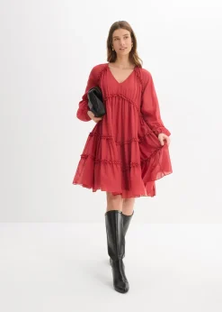 bonprix Robe-tunique en mousseline texturée|Femme Robes