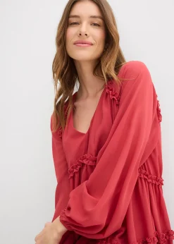 bonprix Robe-tunique en mousseline texturée|Femme Robes