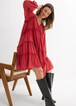 bonprix Robe-tunique en mousseline texturée|Femme Robes