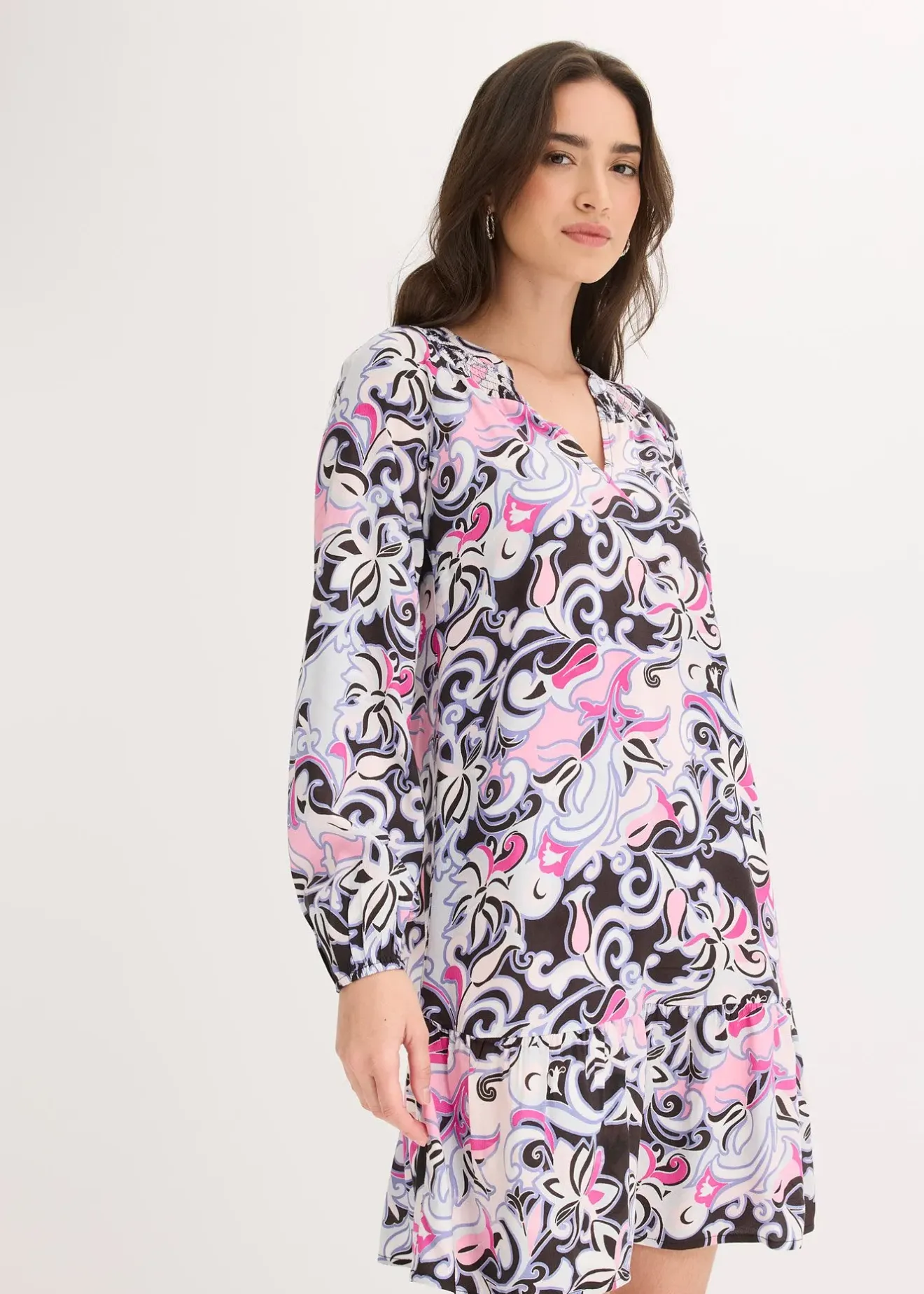 Femme bonprix Robes|Robe-tunique en viscose fluide
