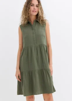 Femme bonprix Robes|Robe-tunique légère en gaze de coton