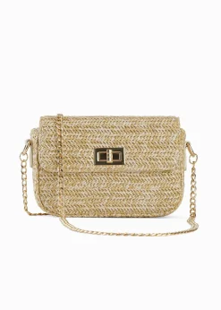 Femme bonprix Sacs|Sac à bandoulière effet paille avec fil brillant