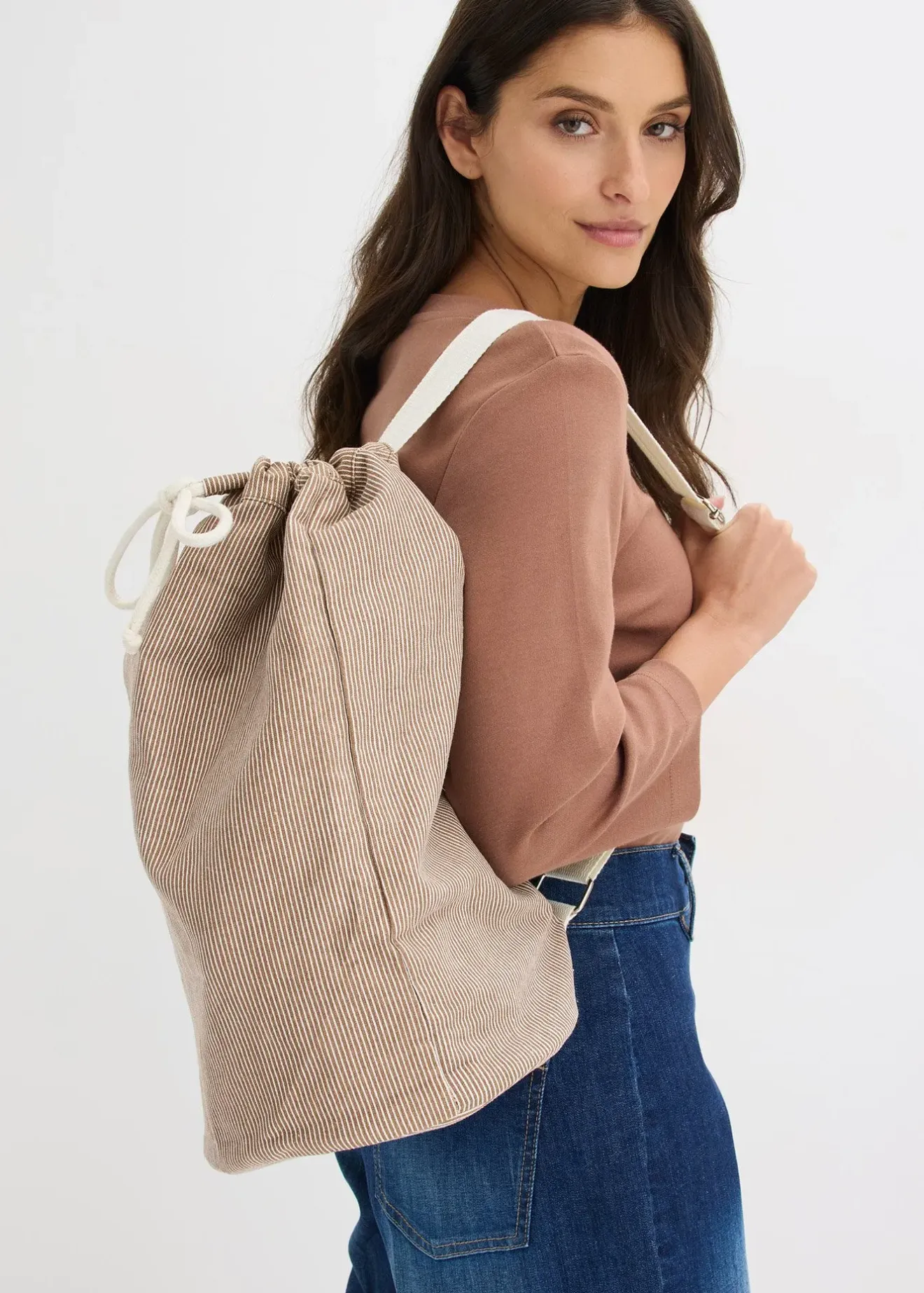 bonprix Sac à dos en toile rayée|Femme Sacs