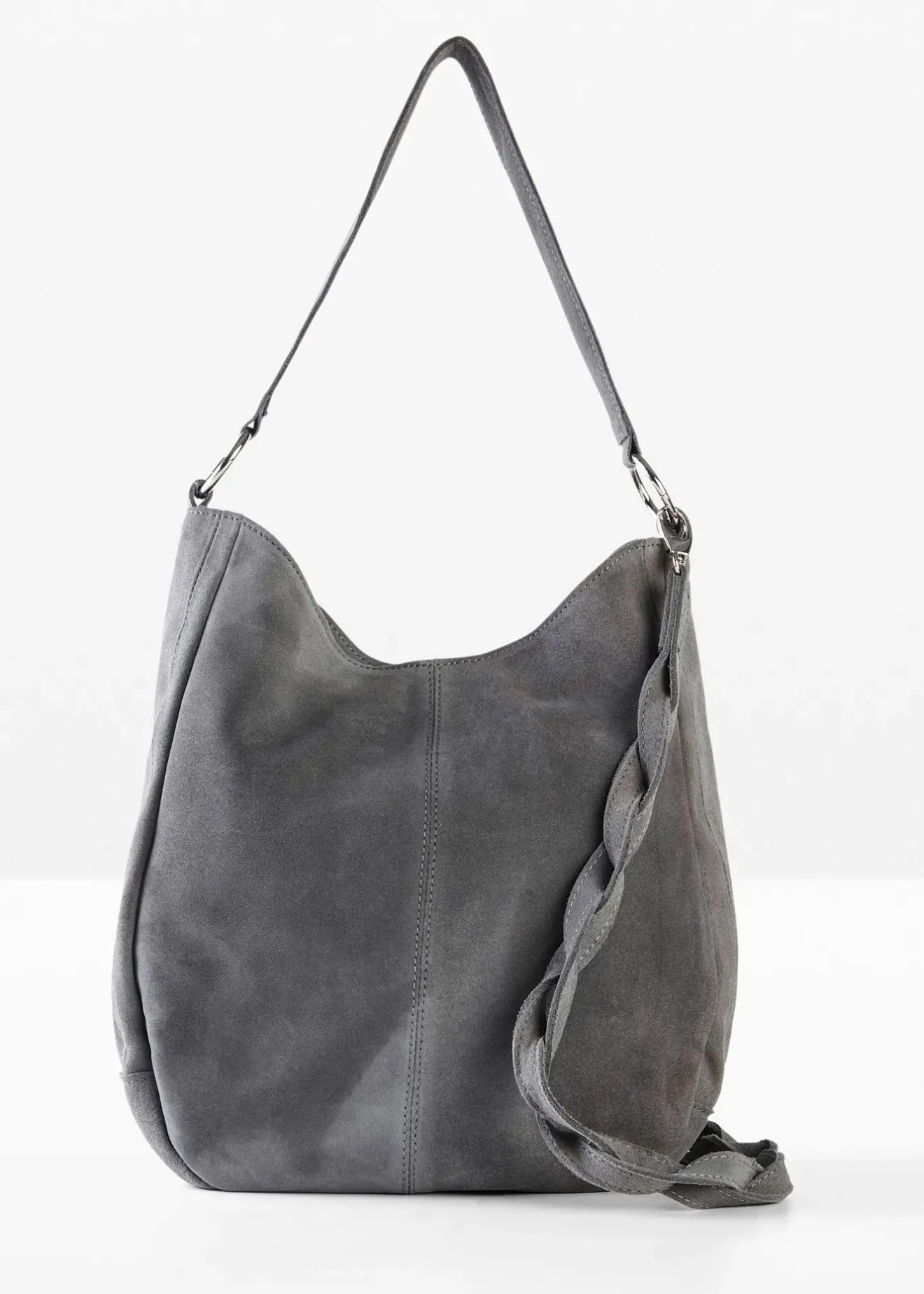 Femme bonprix Sacs|Sac en cuir velours avec sangle décorative