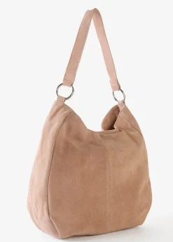 Femme bonprix Sacs|Sac en cuir velours avec sangle décorative