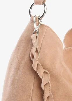 Femme bonprix Sacs|Sac en cuir velours avec sangle décorative