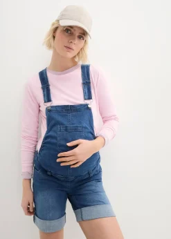bonprix Salopette-short de grossesse en jean|Femme Femme Enceinte