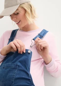 bonprix Salopette-short de grossesse en jean|Femme Femme Enceinte