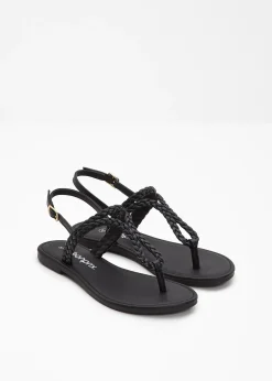 Femme bonprix Chaussures D'Été|Vêtements De Plage|Sandales entredoigt, aspect tressé