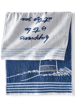 bonprix Serviette de toilette pur coton motif phare| Salle De Bain·Serviettes De Toilette|Serviettes De Toilette
