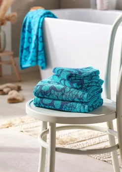 bonprix Salle De Bain·Serviettes De Toilette|Serviettes De Toilette|Serviette de toilette pur coton motif floral en jacquard