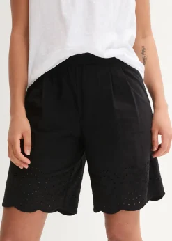 bonprix Short 100% coton avec taille élastiquée|Femme Shorts|Pantalons