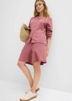 bonprix Short 100% coton avec taille élastiquée|Femme Deux Pièces & Ensembles|Shorts