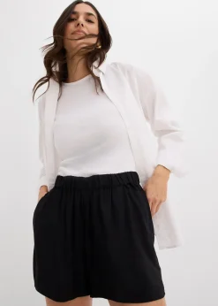 Femme bonprix Shorts|Pantalons|Short à taille élastiquée en viscose