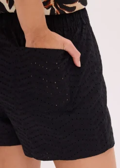 Femme bonprix Shorts|Pantalons|Short avec broderies anglaises