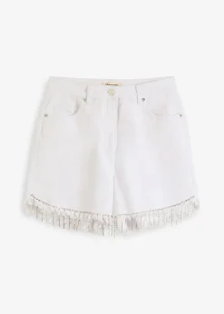 bonprix Short avec franges de chaînes à strass|Femme Shorts|Pantalons
