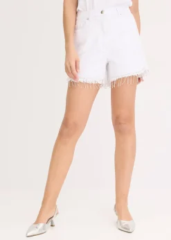 bonprix Short avec franges de chaînes à strass|Femme Shorts|Pantalons