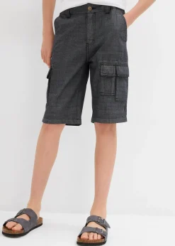 Enfant bonprix Vêtements Enfant|Garçons 9-16 Ans·Shorts|Short cargo long en chambray, Regular